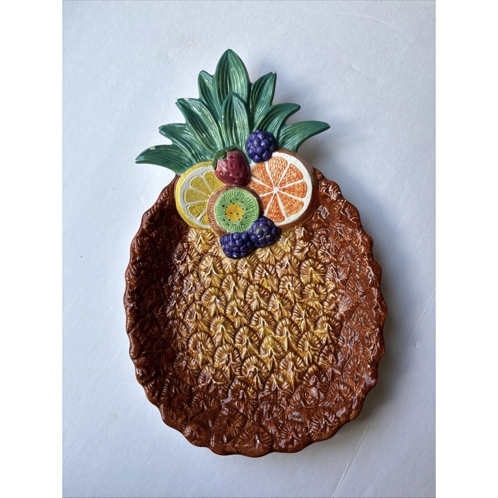 Fitz and Floyd pineapple Fruit Serving‎ Platter topical 1994 decor  



vintage